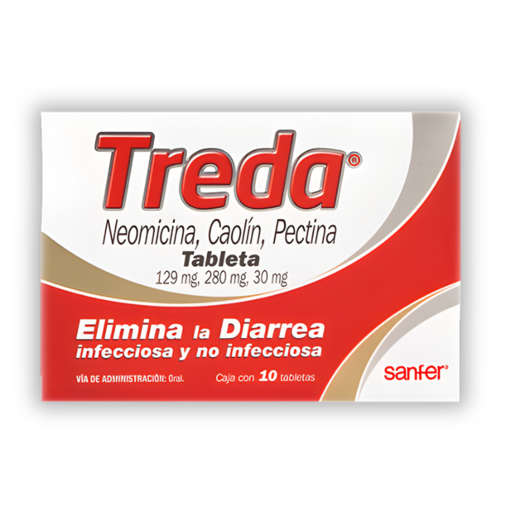 TREDA 129/280/30 MG C/10 TAB NEOMICINA CAOLIN PECTINA LAB SANFER