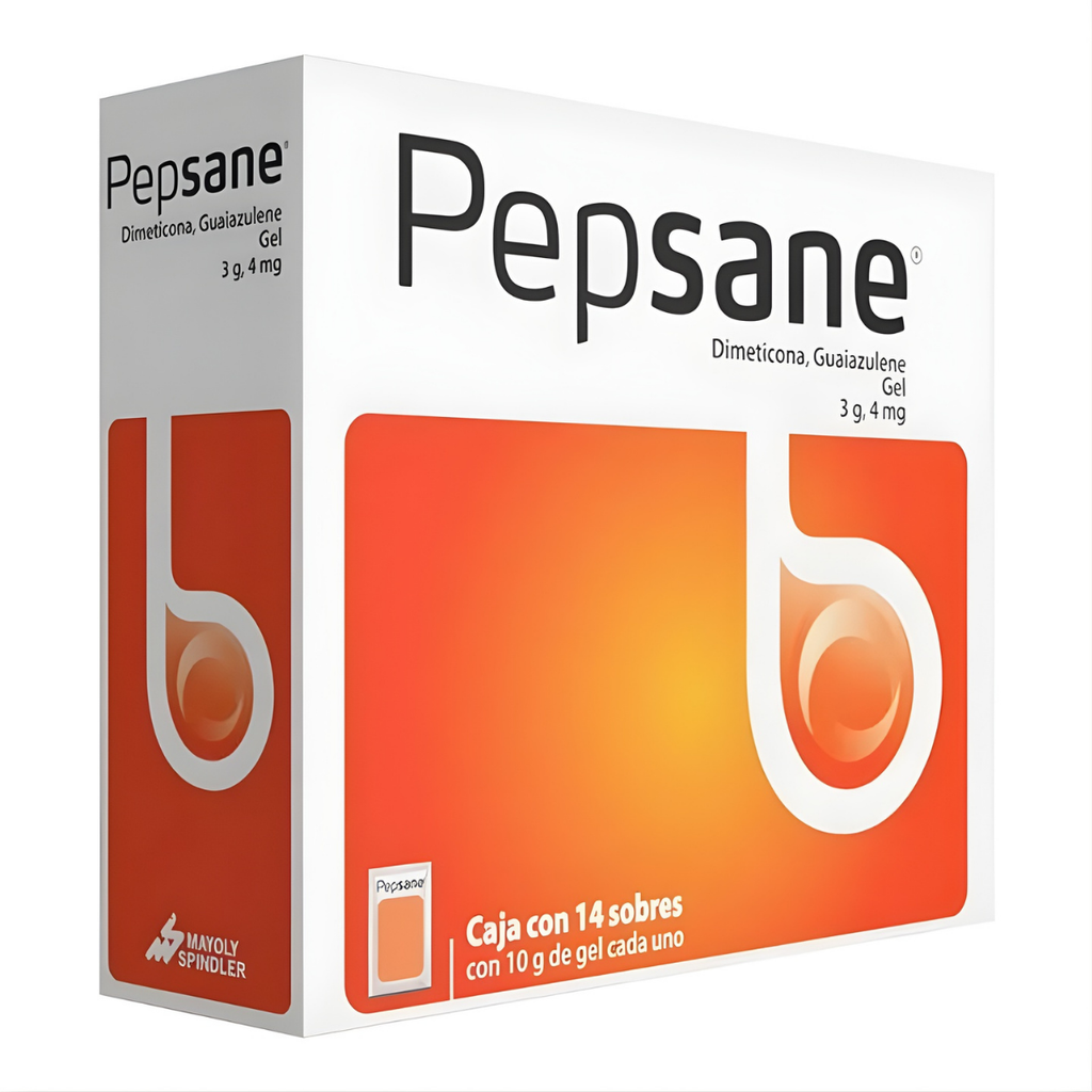 PEPSANE GEL 3 G/4 MG/10 G C/14 SOBRES DIMETICONA GUAIAZULENE LAB MAYOLY