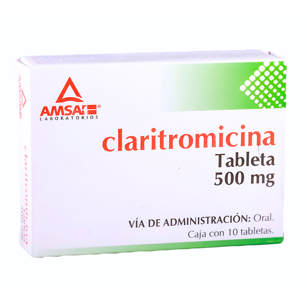 CLARITROMICINA 500 MG C/10 TAB LAB AMSA