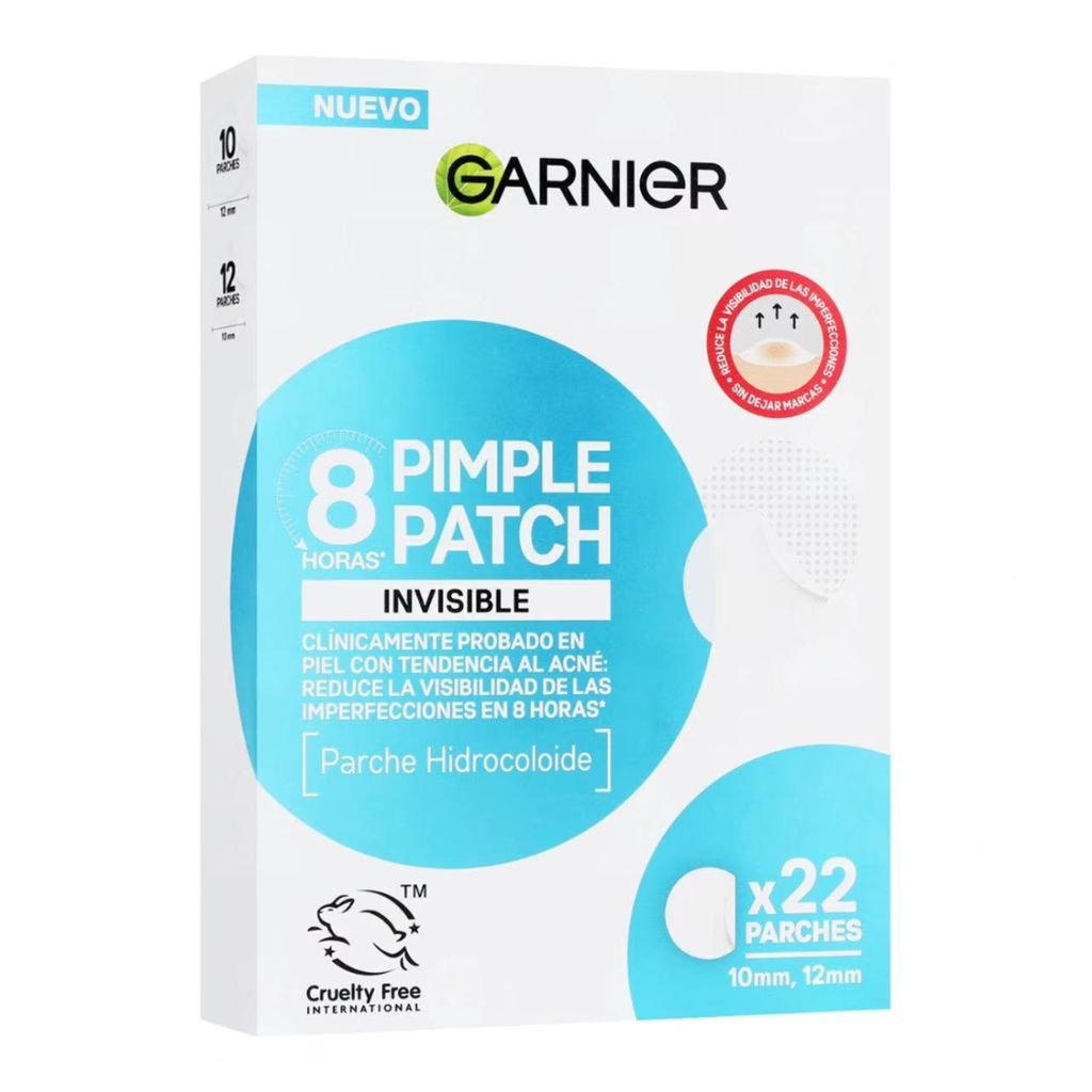 PARCHE PARA ACNE 10 X 12 MM C/22 PZAS PARCHE HIDROCOLOIDE PIMPLE PATCH GARNIER