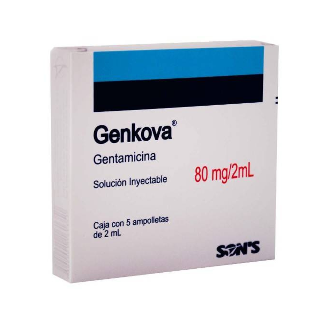 GENTAMICINA SOL INY 80 MG/2 ML C/1 AMP GENKOVA LAB SONS
