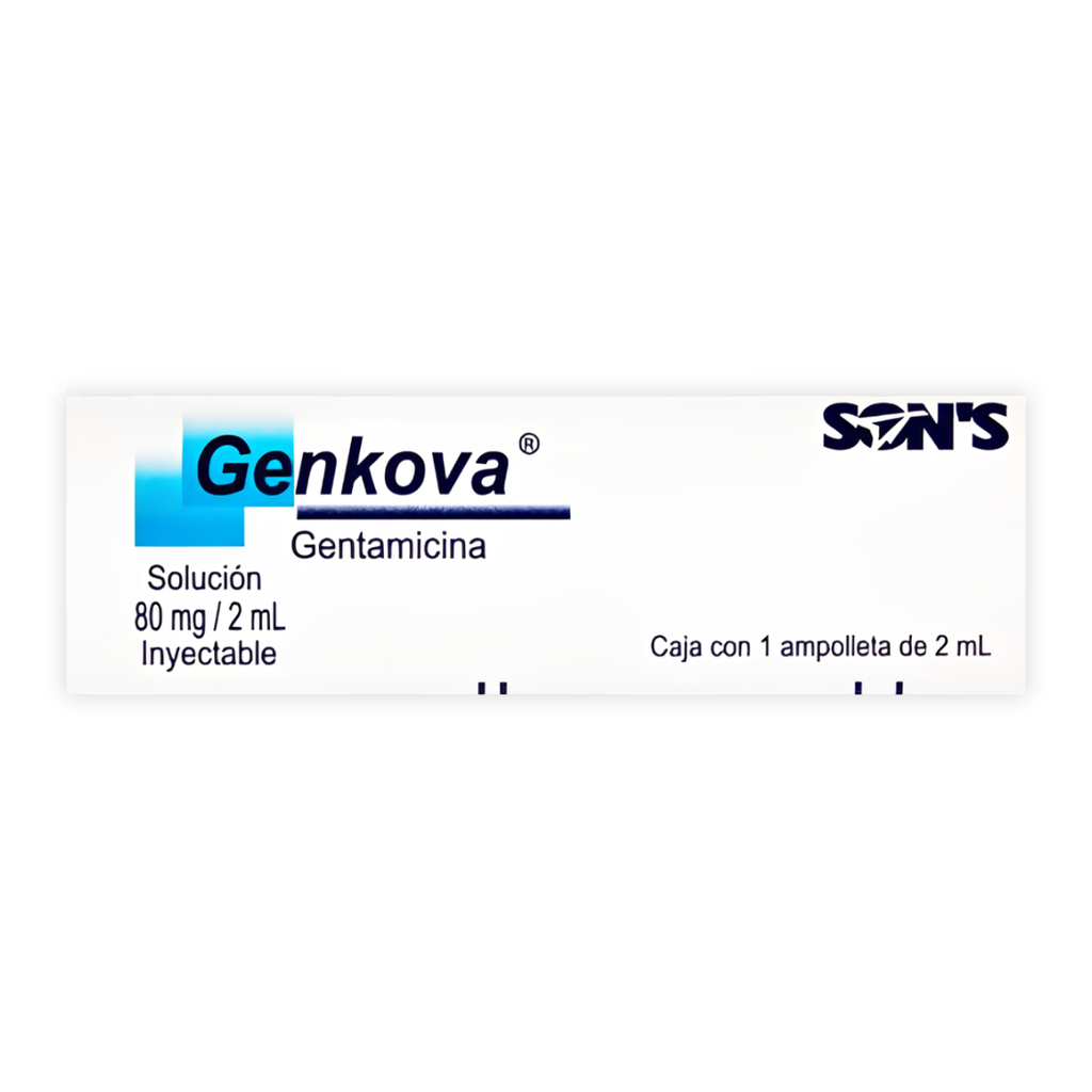 GENTAMICINA SOL INY 80 MG/2 ML C/1 AMP GENKOVA LAB SONS