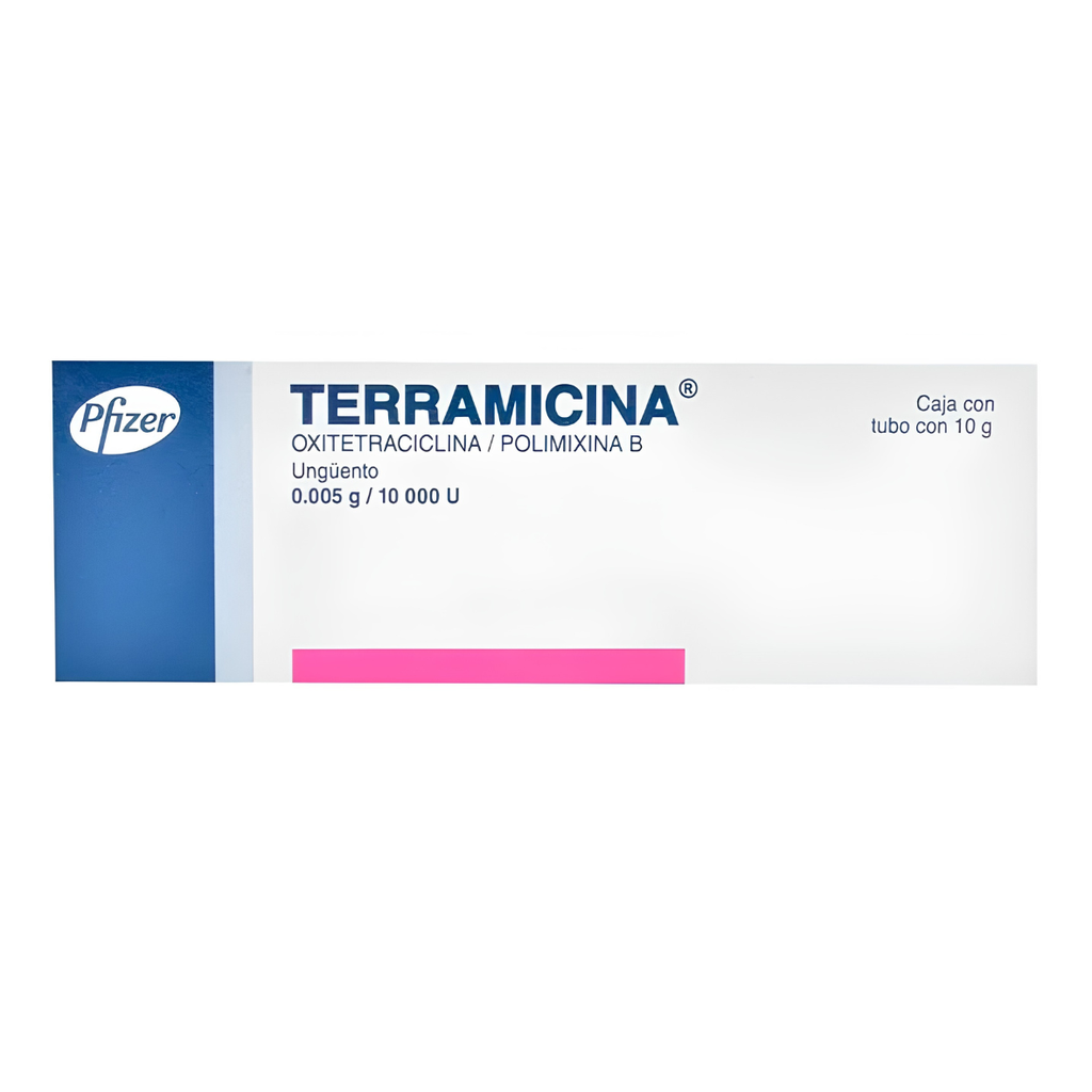 [4841] TERRAMICINA UNGÜENTO 0.005 G/10 000 U TUBO C/10 G OXITETRACICLINA POLIMIXINA B LAB PFIZER