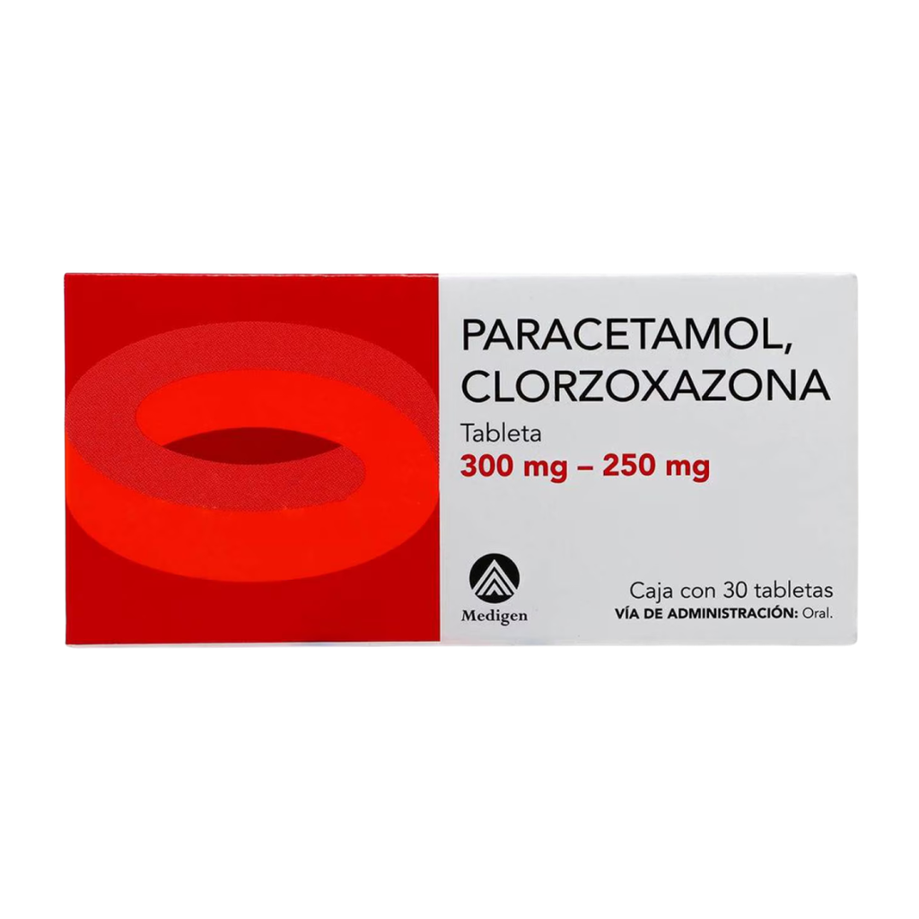 PARACETAMOL CLORZOXAZONA 300/250 MG C/30 TAB LAB MEDIGEN