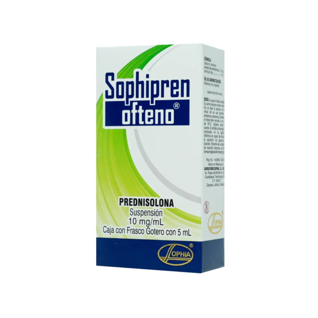 SOPHIPREN OFTENO SUSP OFTALMICA 10 MG/ML FCO GOTERO C/5 ML PREDNISOLONA LAB SOPHIA