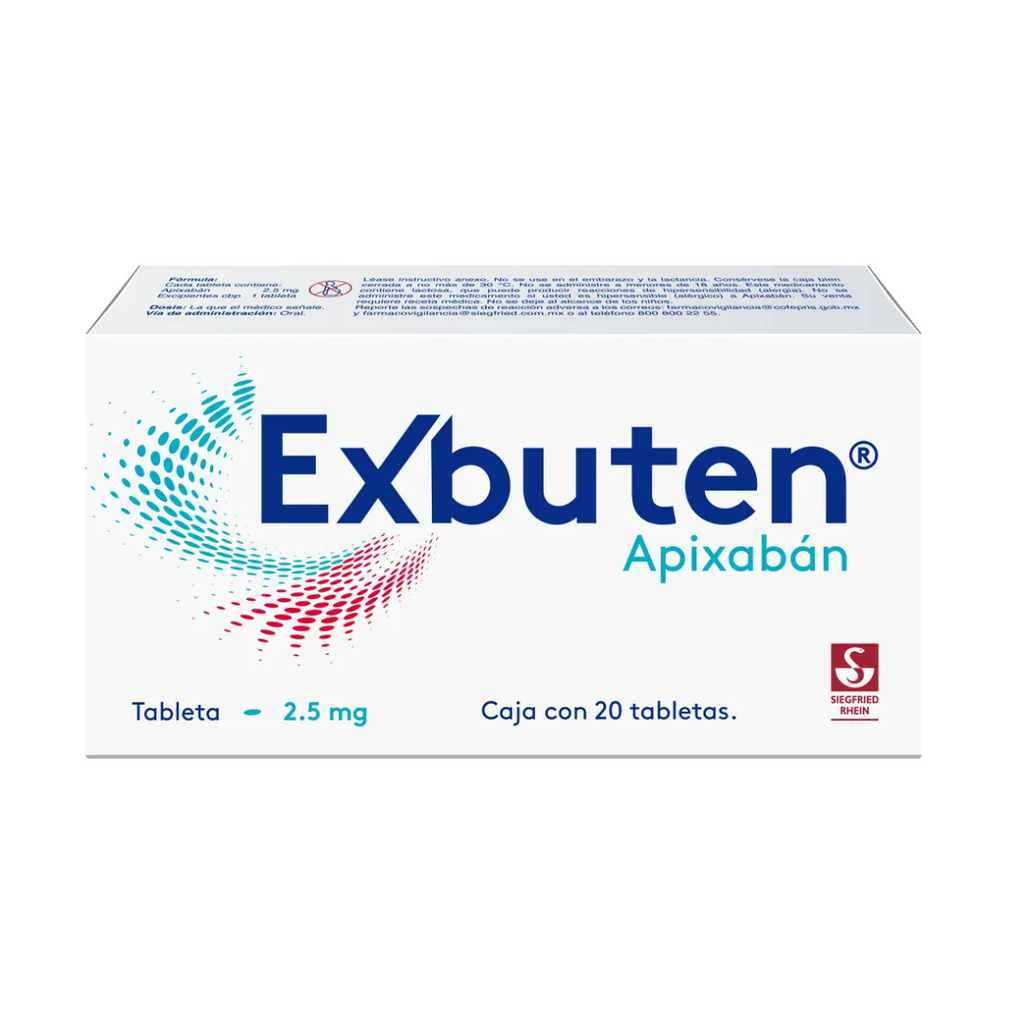 EXBUTEN 2.5 MG C/20 TAB APIXABAN LAB SIEGFRIED RHEIN