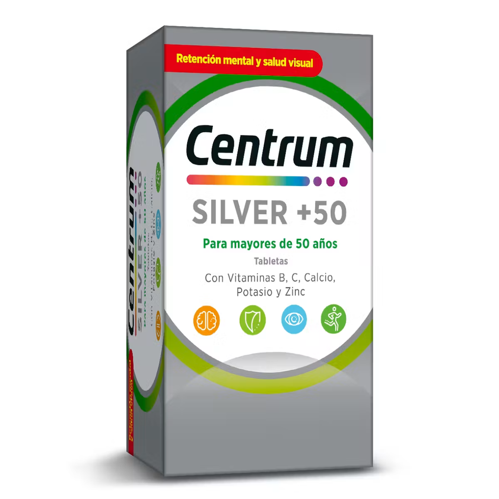 CENTRUM SILVER+50 C/30 TAB VITAMINA B Y C  CALCIO POTASIO ZINC LAB GSK
