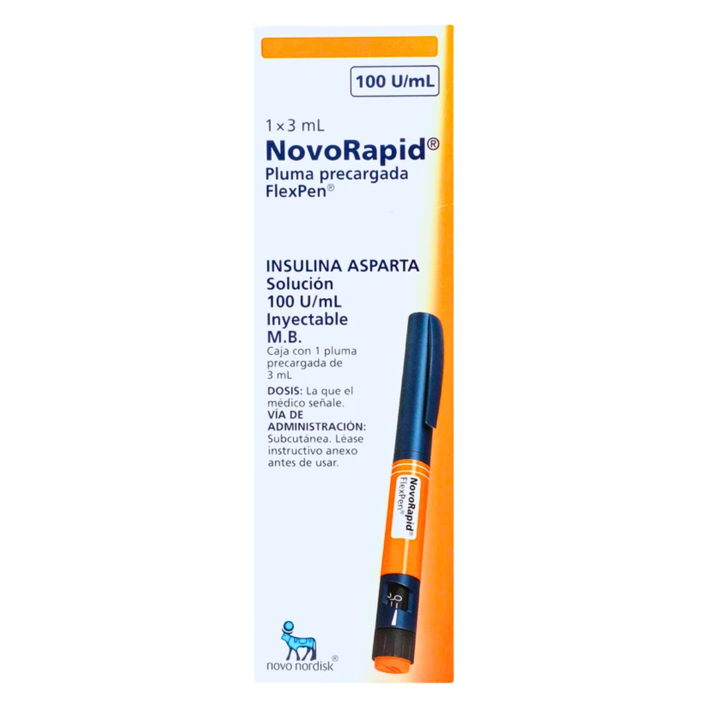 [4900] INSULINA ASPARTA NOVORAPID SOL INY 100 U/ML MB PLUMA PRECARGADA 3 ML INSULINA ASPARTICA LAB NOVO NORDISK