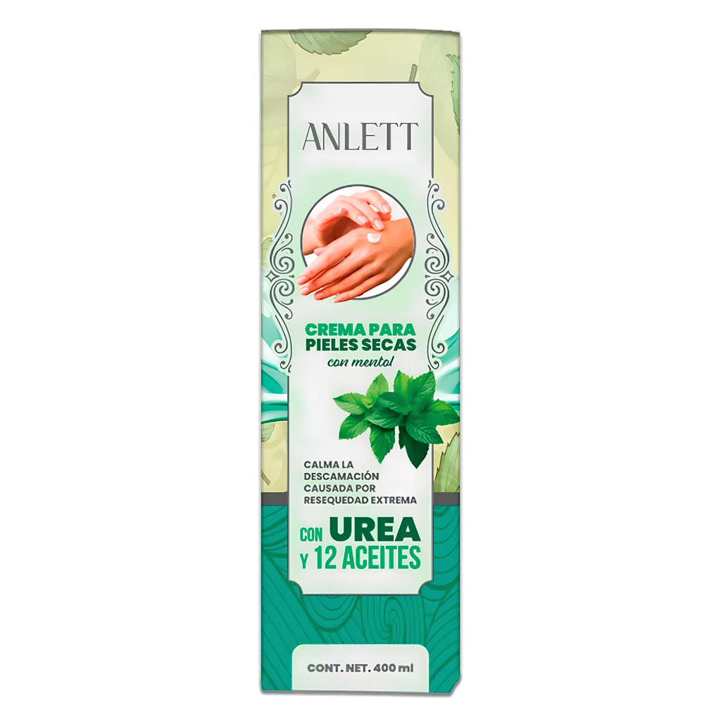 CREMA ANLETT 400 ML PARA PIELES SECAS MENTOL UREA 12 ACEITES LAB ENAP