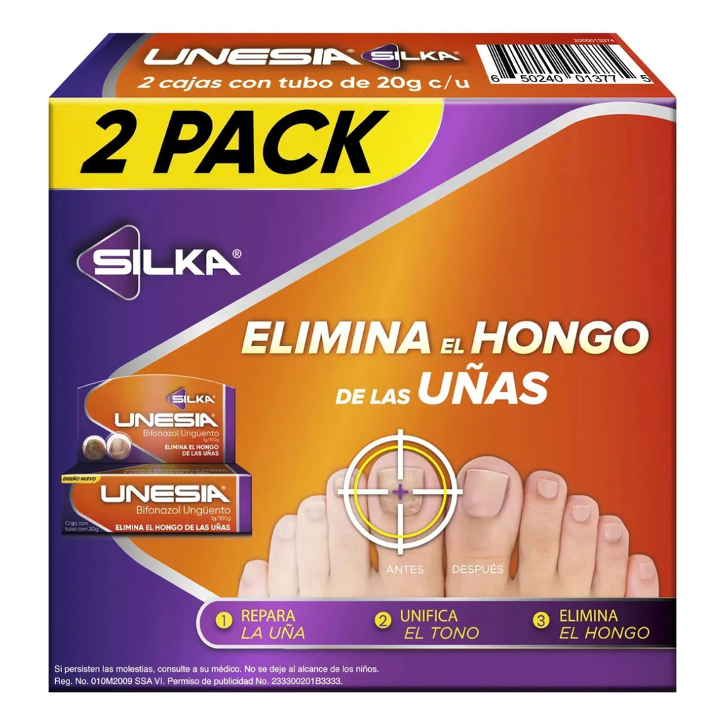 UNESIA C/2 TUBOS 20 G UNGÜENTO BIFONAZOL ANTIMICOTICO LAB GENOMMA