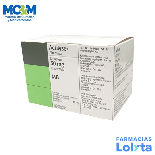 [109] ACTILYSE SOL INY 50MG C/2 FRASCOS ALTEPLASA LAB BOEHRINGER