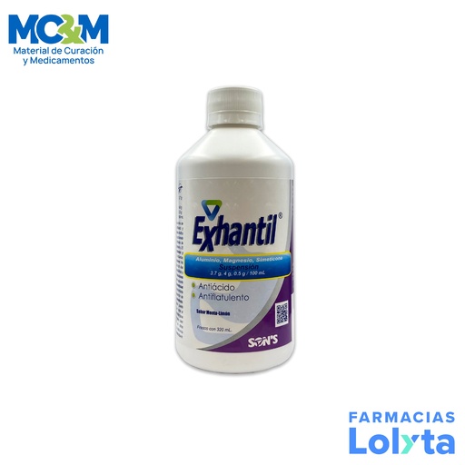 [70] ALUMINIO MAGNESIO SIMETICONA (DIMETICONA) SUSPENSION 3.7/4/0.5 G/100 ML C/320 ML EXHANTIL LAB SONS