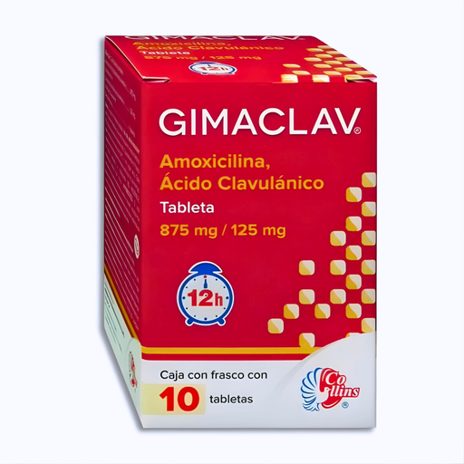 [1760] AMOXICILINA ACIDO CLAVULANICO 875/125 MG C/10 TAB GIMACLAV LAB COLLINS