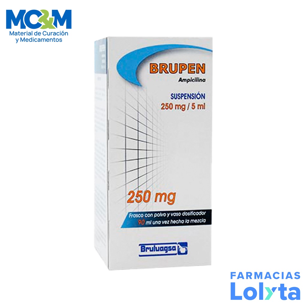 AMPICILINA SUSPENSION 250 MG/5 ML C/90 ML BRUPEN LAB BRULUAGSA ...