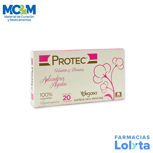 [94] APLICADORES DE ALGODON HIPOALERGENICOSC/20 PZAS  HEALTH & BEAUTY PROTEC DEGASA