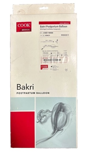 [113] BALON DE BAKRI PARA HEMORRAGIA OBSTETRICA 24 FR LARGO 54 CM CAPACIDAD DE 500 ML REF J-SOS-100500 COOK MEDICAL