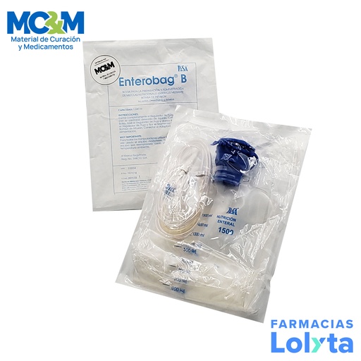 [4128] BOLSA PARA PREPARACION Y ADMINISTRACION DE MEZCLAS NUTRICIONALES ENTERALES PARA BOMBA DE INFUSION ENTEROBAG DE 1,500 ML LAB PISA
