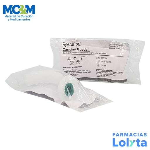 [4573] CANULA DE GUEDEL N0. 3 80 MM VERDE RESPIFIX
