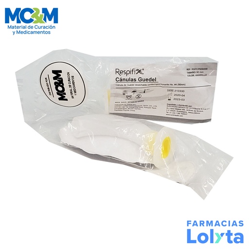 [4192] CANULA DE GUEDEL N0. 4 90 MM AMARILLA RESPIFIX REF RSPCP656009