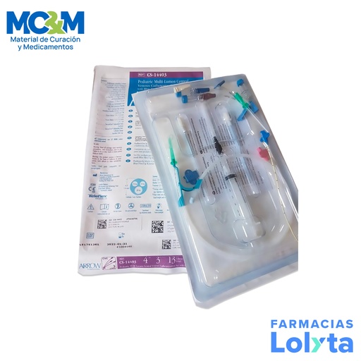[185] CATETER DE CATERIZACION VENOSA CENTRAL PEDIATRICO 4 FR 3 LUM ARROW REF CS-14403