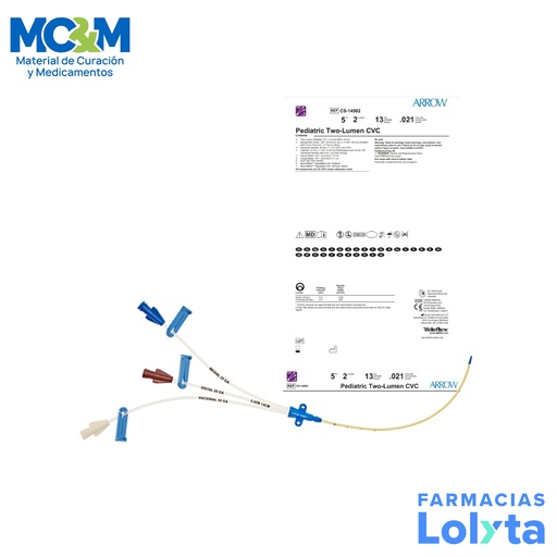 [187] CATETER DE CATERIZACION VENOSA CENTRAL PEDIATRICO 5FR 2 LUM 13 CM ARROW
