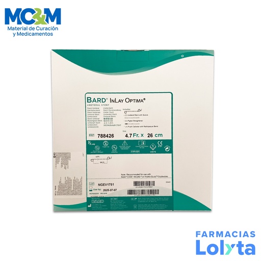 [190] CATETER DOBLE JJ INLAY OPTIMA 4.7FR X 26 CM REF 788426 BARD