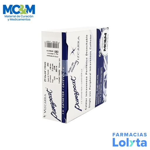 [4395] CATETER PUNZOCAT BLANCO #21GX3/4" (19 MM) C/50 NO RADIOPACO VIZCARRA REF AFEN2119