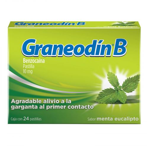 [4400] GRANEODIN-B 10 MG C/24 PASTILLAS SABOR MENTA EUCALIPTO BENZOCAINA LAB RECKITT