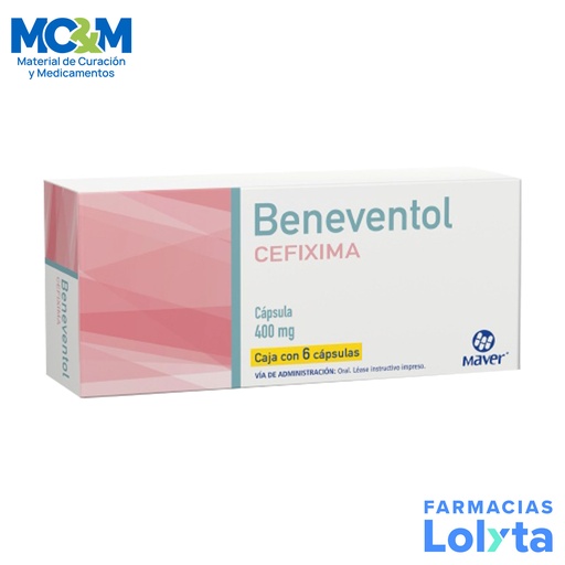 [1667] CEFIXIMA 400MG C/6 CAP BENEVENTOL LAB MAVER