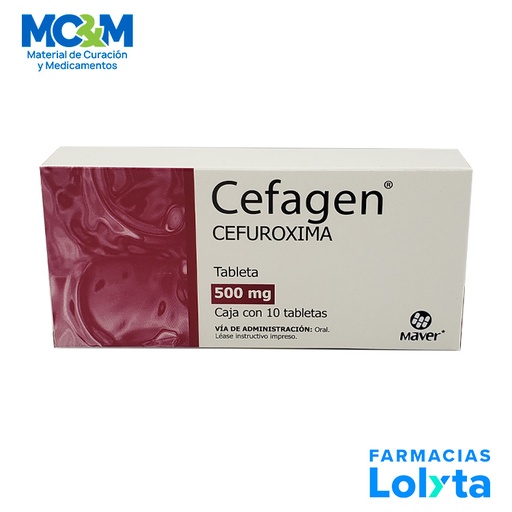 [1868] CEFUROXIMA 500 MG C/10 TAB CEFAGEN LAB MAVER