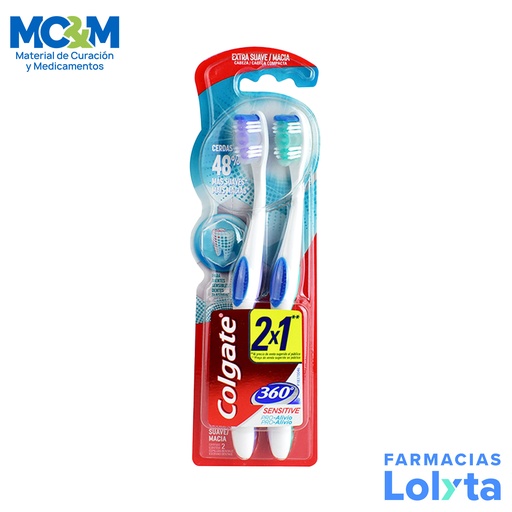 [3210] CEPILLO DENTAL SENSITIVE PRO-ALIVIO 360° C/2 PZAS EXTRA SUAVE COLGATE