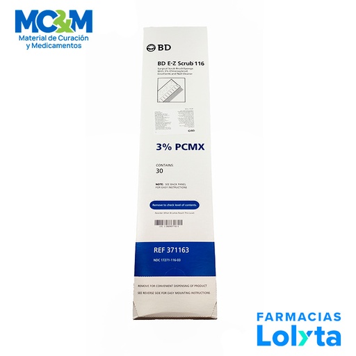 [3001] CEPILLO QUIRURGICO CON JABON C/30 PZAS REF 371163 BD