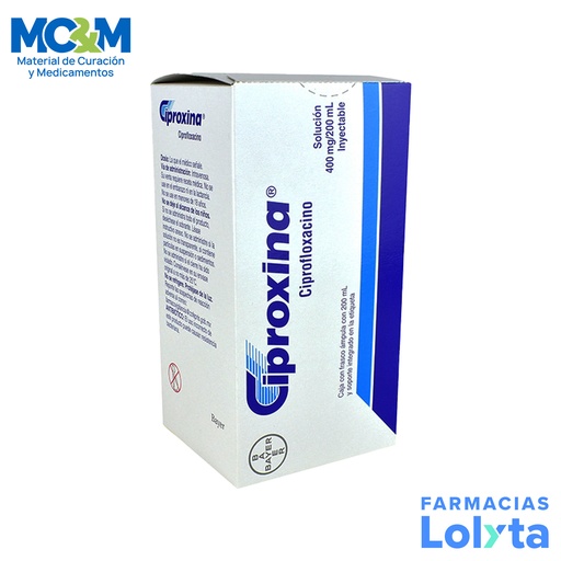 [345] CIPROXINA SOL INY 400MG/200ML CIPROFLOXACINO LAB BAYER