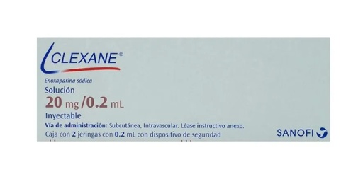 [215] CLEXANE SOL INY 20 MG/0.2 ML C/2 JERINGAS PRELLENADAS ENOXAPARINA SODICA LAB SANOFI AVENTIS