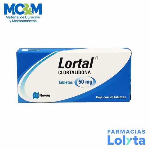 [1908] CLORTALIDONA 50 MG C/20 TAB LORTAL LAB NOVAG