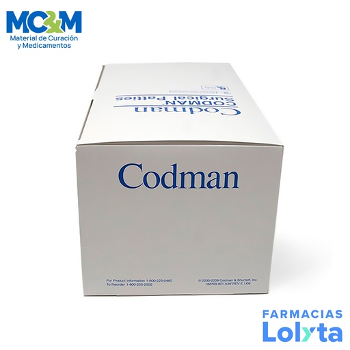[285] COTONOIDE ½ X 3” (12.7 X 76.2 MM) C/10 PZAS ESPONJA NEUROQUIRURGICA CON MARCA RADIOPACA CODMAN REF 801407 ETHICON