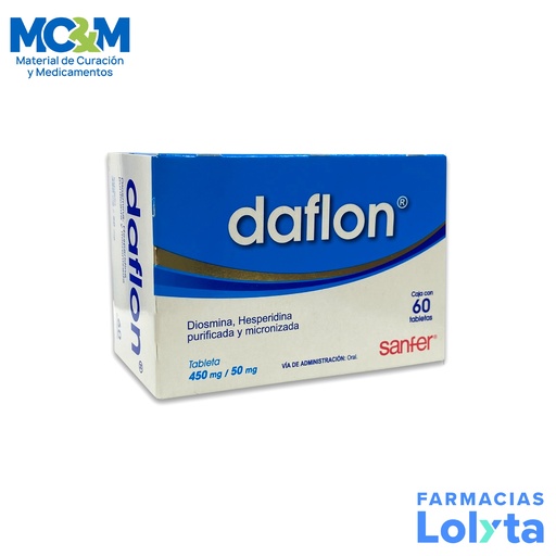 [296] DAFLON 500 450/50MG C/60 TAB DIOSMINA HESPERIDONA LAB SANFER