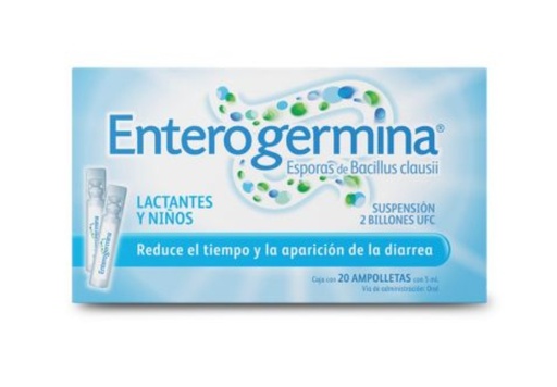 [1134] ENTEROGERMINA SUSP ORAL 2 BILLONES UFC/5 ML C/20 AMP ESPORAS DE BACILLUS CLAUSII LAB SANOFI AVENTIS