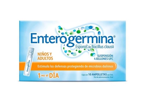 [1135] ENTEROGERMINA SUSP ORAL 4 BILLONES UFC/5 ML C/10 AMP ESPORAS DE BACILLUS CLAUSII LAB SANOFI AVENTIS