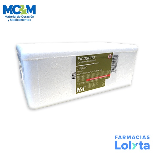 [1727] EPINEFRINA (ADRENALINA) SOL INY 1MG/ML C/50 PINADRINA LAB PISA