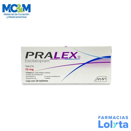 [366] ESCITALOPRAM 10MG C/28 TAB PRALEX LAB MAVI