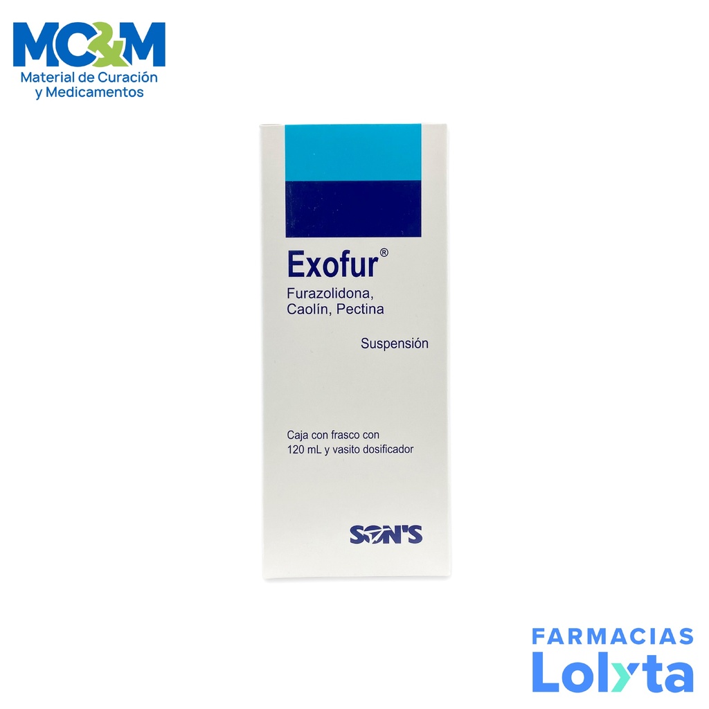 FURAZOLIDONA CAOLIN PECTINA SUSPENSION 350 MG/20/1 G/100 ML C/120 ML ...