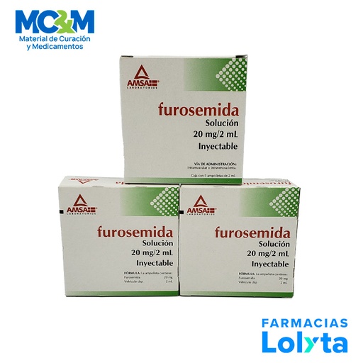 [2539] FUROSEMIDA SOL INY 20MG/2ML C/5 AMP AMSA