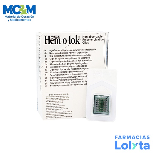 [4455] HEMO-LOK ML LIGATION CLIPS C/6 CART VERDE REF 544230