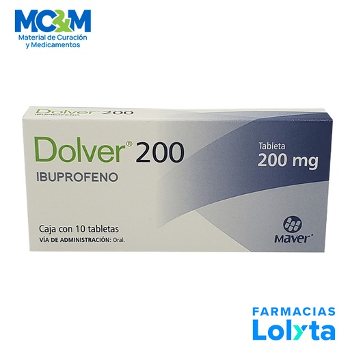 [2058] IBUPROFENO 200 MG C/10 TAB DOLVER LAB MAVER