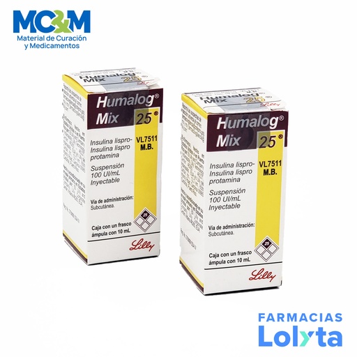 [1188] HUMALOG MIX 25 SOL INY 100 UI/ML C/10 ML INSULINA LISPRO PROTAMINA LAB LILLY (RF)