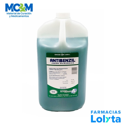 [2795] ANTIBENZIL JABON QUIRURGICO 3.85 L CLORURO DE BENZALCONIO AL 1% ALTAMIRANO