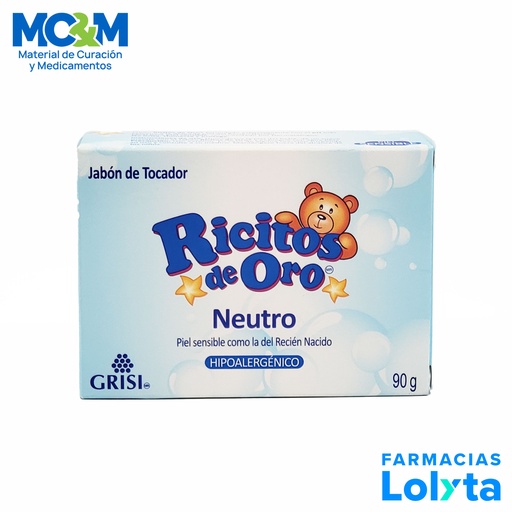 [3672] JABON RICITOS DE ORO PARA BEBE NEUTRO C/90 G GRISI