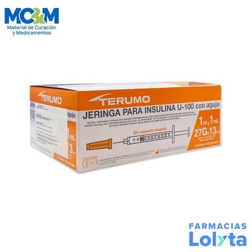 [498] JERINGA 1 ML 27GX13MM C/1 PIEZA PARA INSULINA TERUMO