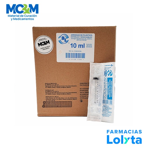 [3515] JERINGA 10 ML SIN AGUJA C/100 DENTILAB